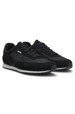 Ripstop lace-up trainers with EVA-rubber sole, Black