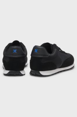 Sneakers stringate in ripstop con suola in gomma EVA, Nero