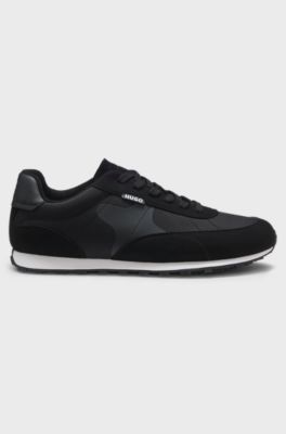Sneakers stringate in ripstop con suola in gomma EVA, Nero