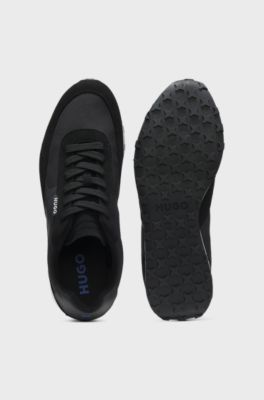 Sneakers stringate in ripstop con suola in gomma EVA, Nero