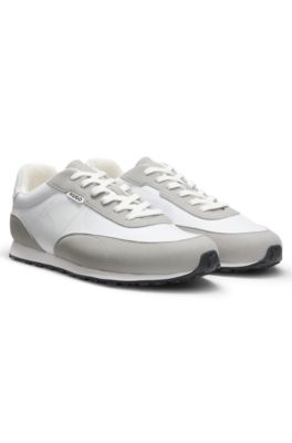 Ripstop lace-up trainers with EVA-rubber sole, White