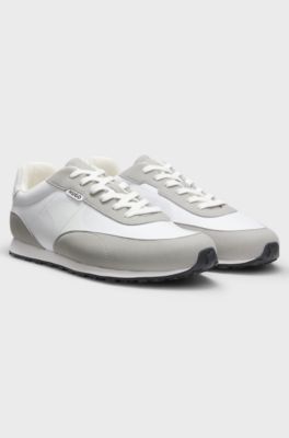 Ripstop lace-up trainers with EVA-rubber sole, Natural
