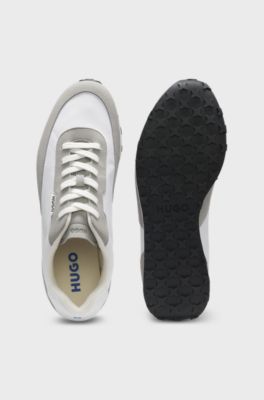 Ripstop lace-up trainers with EVA-rubber sole, Natural