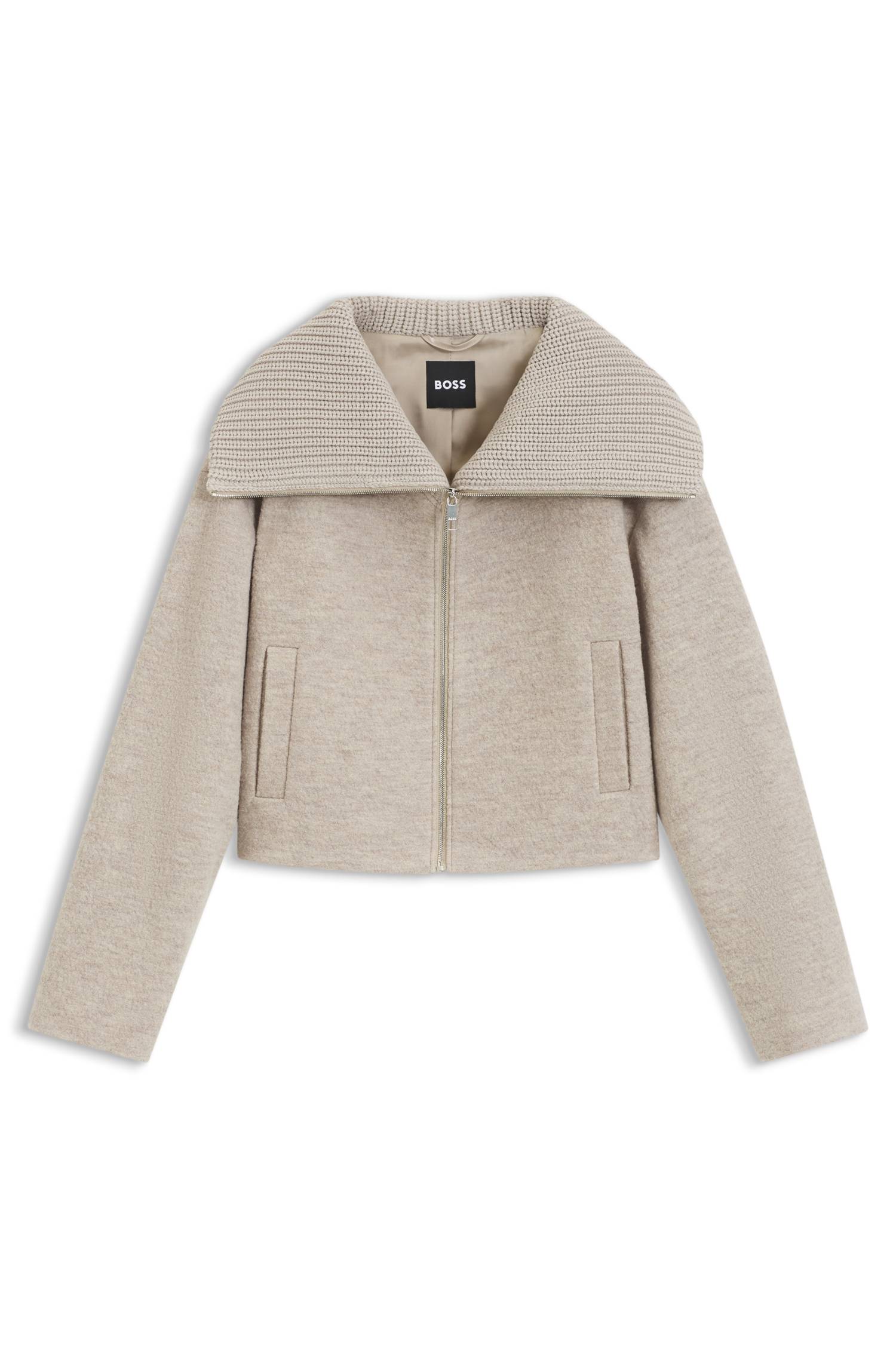 Boss Zip-front jacket in virgin wool kavajer & blazers dam – bild 4