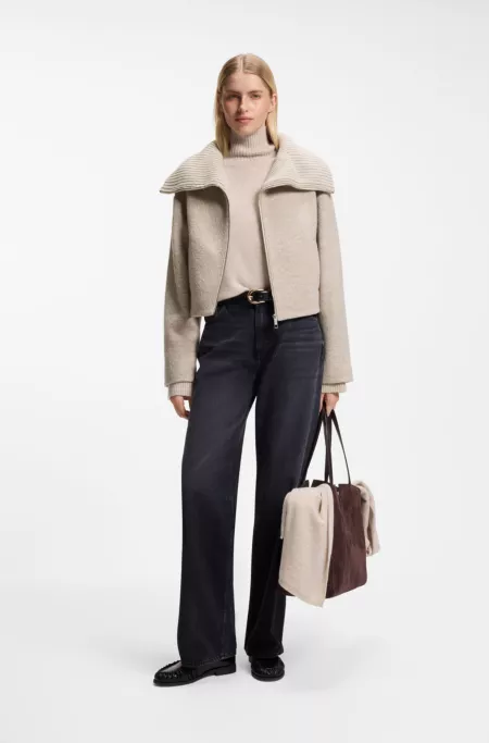 Veste zippée en laine vierge