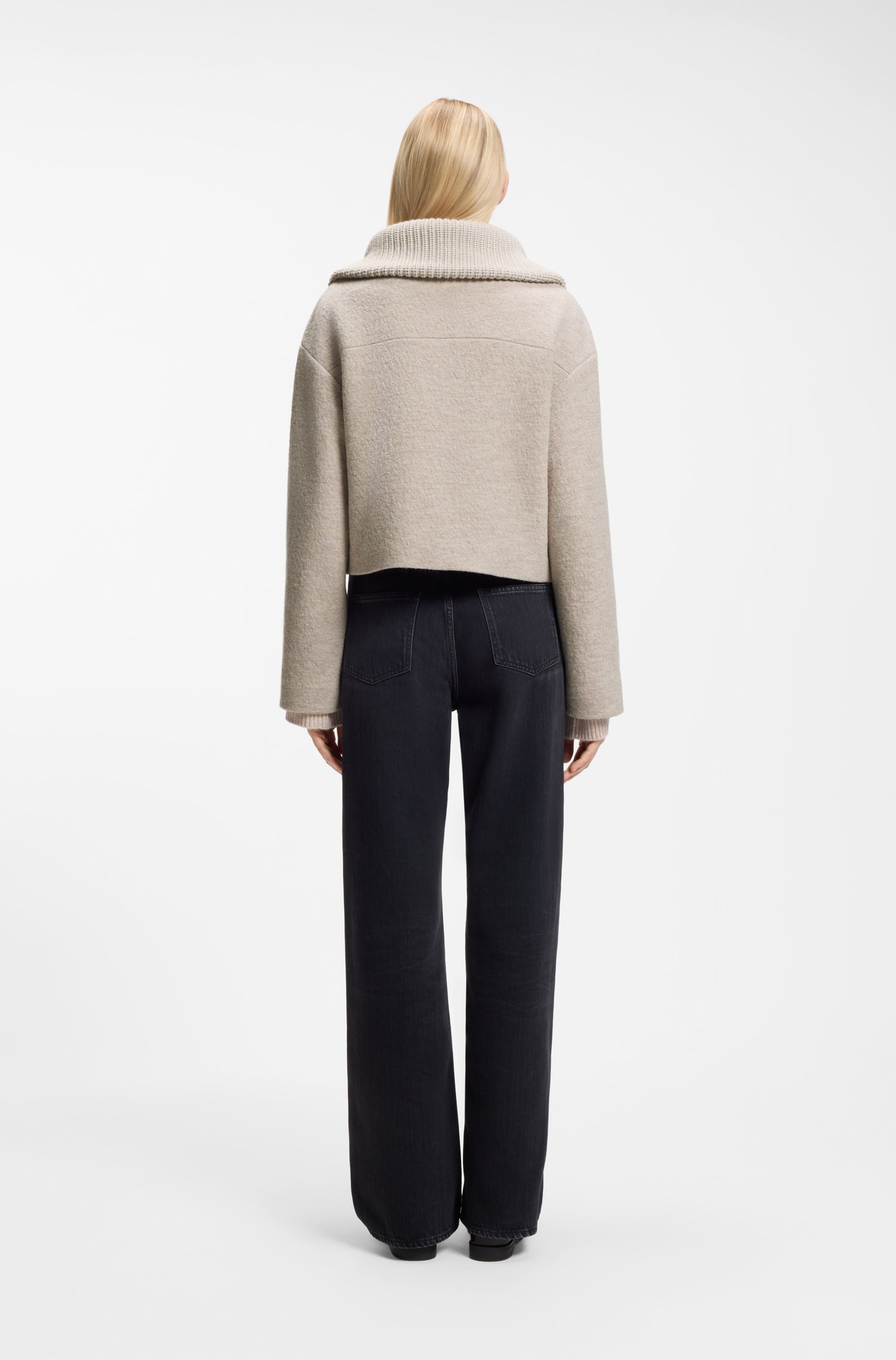 Boss Zip-front jacket in virgin wool kavajer & blazers dam – bild 2