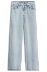 Relaxed-fit wide-leg jeans in light-blue denim, Light Blue