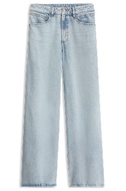 Relaxed-fit wide-leg jeans in light-blue denim