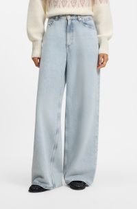 Relaxed-Fit Jeans mit weitem Bein aus hellblauem Denim, Hellblau
