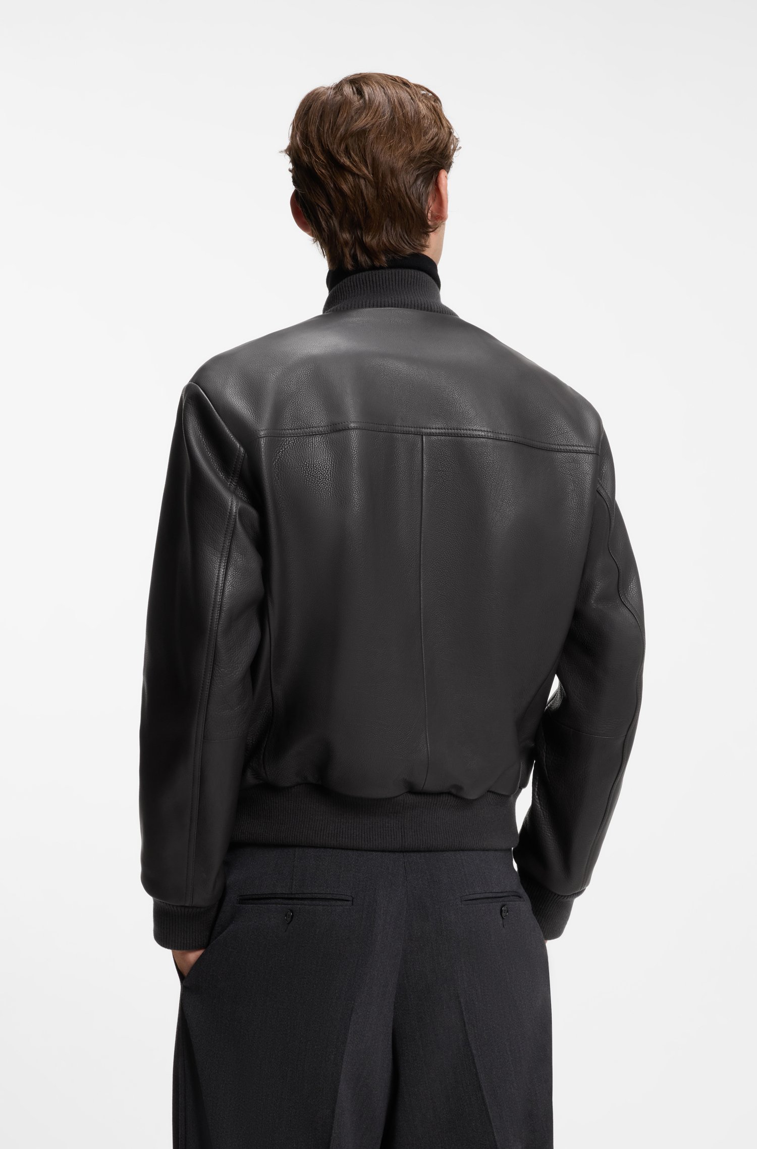 Boss BY BECKHAM leather jacket with knit trims jackor herr – bild 2