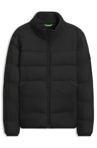 Wasserabweisende Steppjacke mit Rei&szlig;verschlusstasche am &Auml;rmel, Schwarz