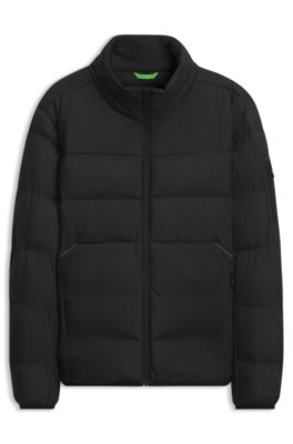 Boss Uomo Nero Piumino Idrorepellente Con Tasca Sulla Manica Con Zip