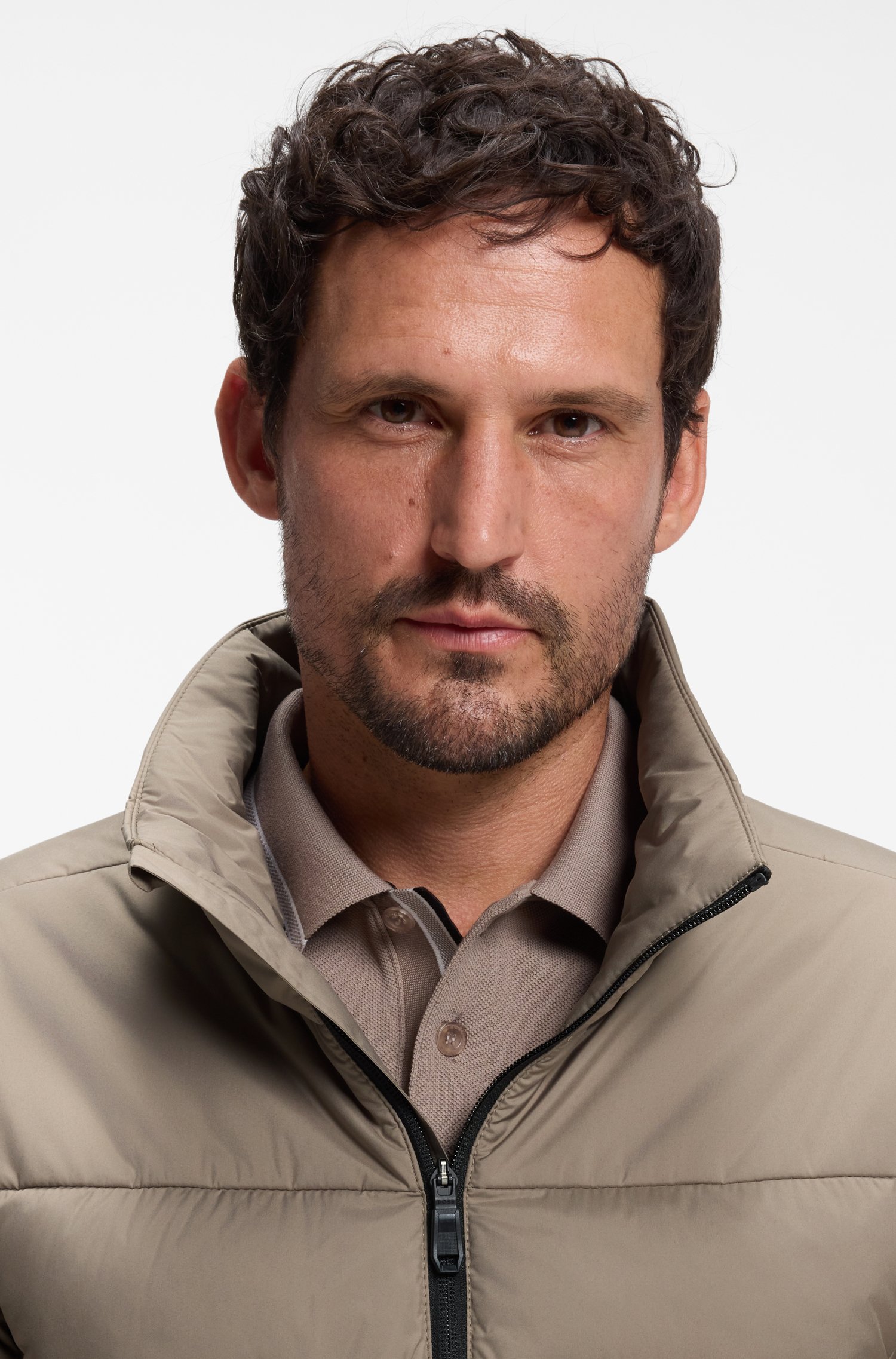 Boss Water-repellent puffer jacket with zipped sleeve pocket jackor herr – bild 3