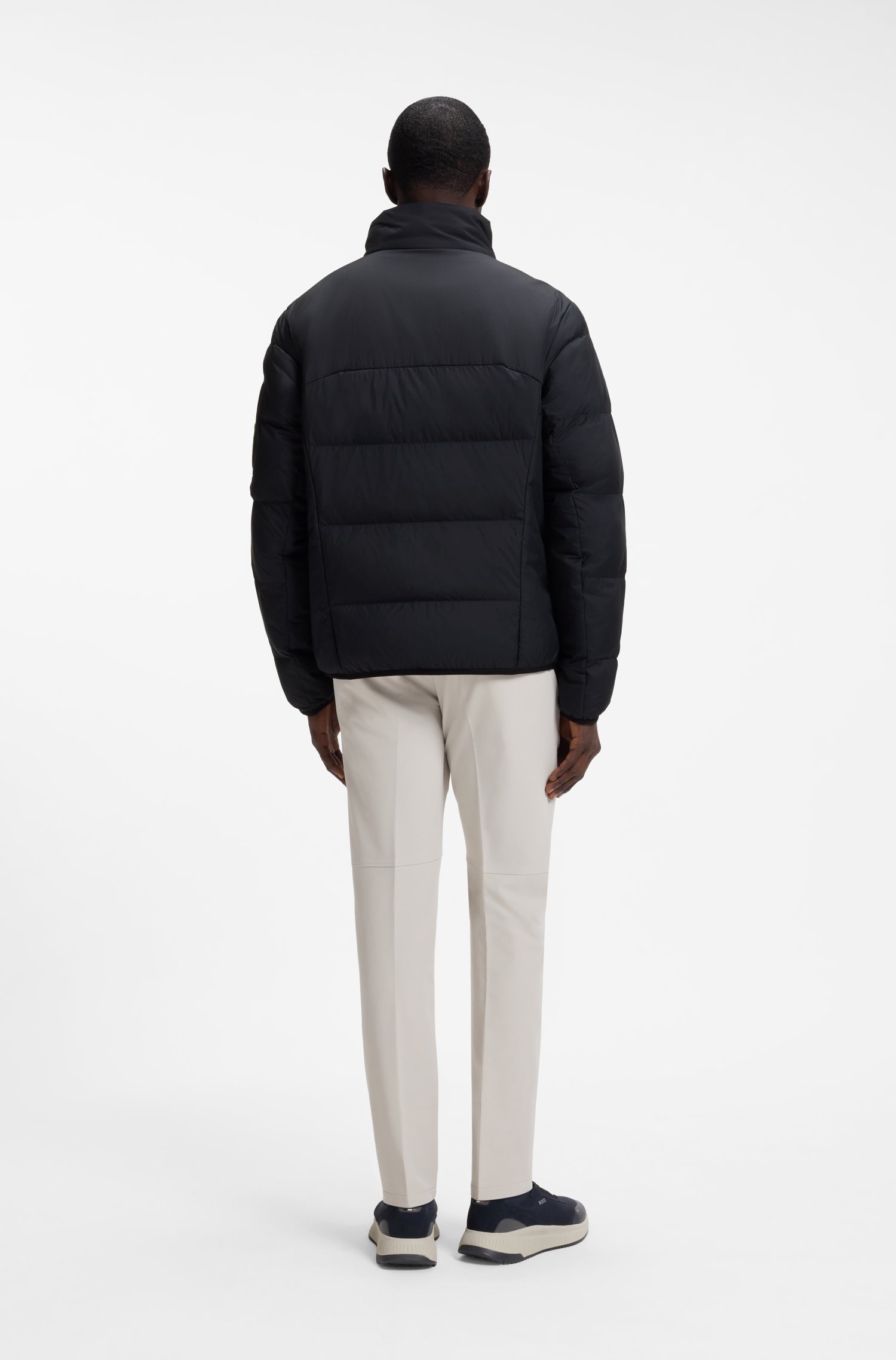 Boss Water-repellent puffer jacket with zipped sleeve pocket jackor herr – bild 2