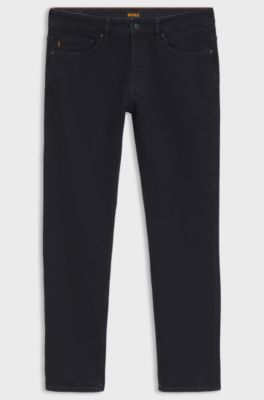 Slim-fit jeans in dark-blue comfort-stretch denim, Dark Blue