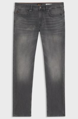 Slim-fit grey jeans in flexible soft-motion denim, Grey