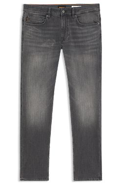 Slim-fit grey jeans in flexible soft-motion denim