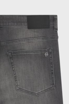 Slim-fit grey jeans in flexible soft-motion denim, Grey