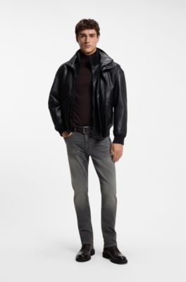 Slim-fit grey jeans in flexible soft-motion denim, Grey