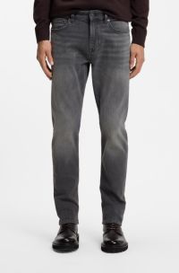 Slim-fit grey jeans in flexible soft-motion denim, Grey