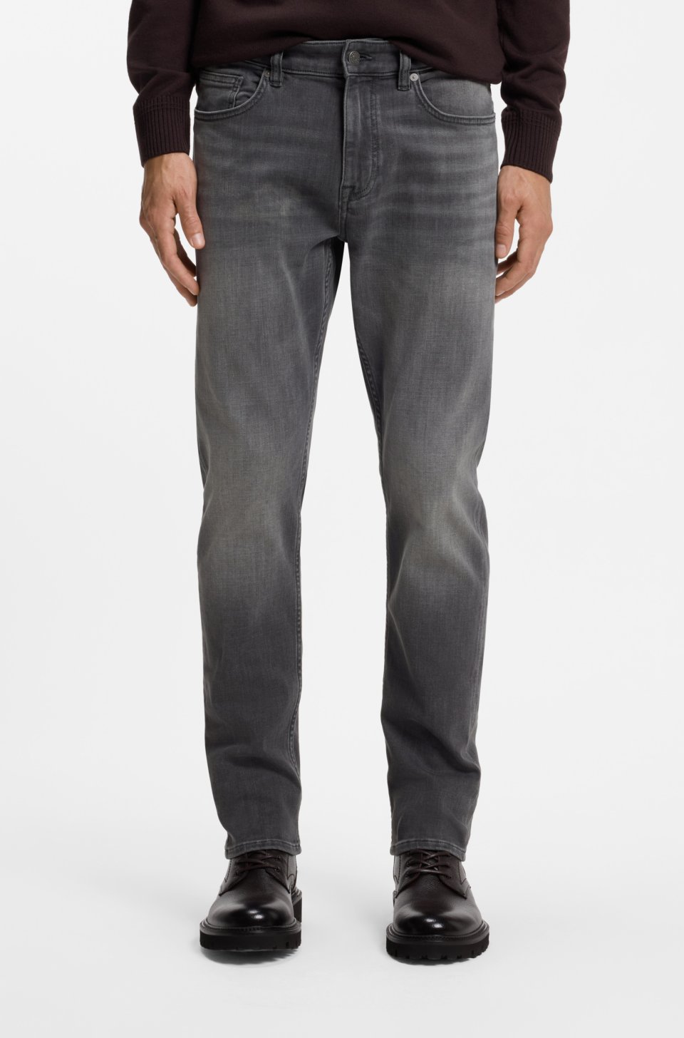 Slim-fit grey jeans in flexible soft-motion denim