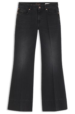 Low-rise regular-fit jeans in bootcut cotton