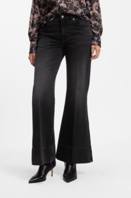 Low-rise regular-fit jeans in bootcut cotton