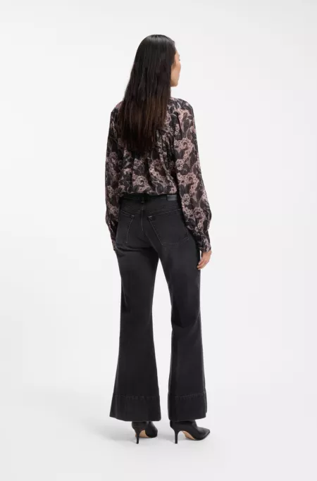 Low-rise regular-fit jeans in bootcut cotton