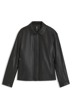 Porsche x BOSS leather jacket with concealed magnetic closure