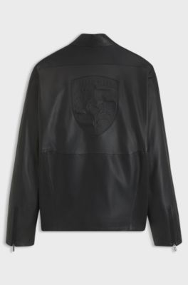 Porsche x BOSS Signature Edition leren jas, Zwart