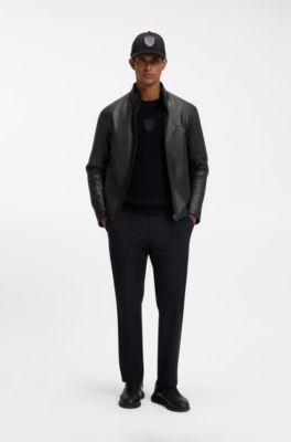 Porsche x BOSS Signature Edition leren jas, Zwart