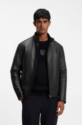 Porsche x BOSS Signature Edition leren jas, Zwart