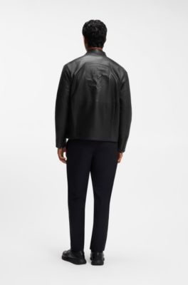Porsche x BOSS Signature Edition leren jas, Zwart