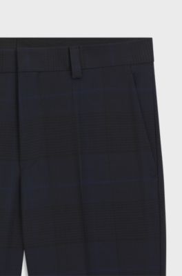 Extra-slim-fit trousers in virgin wool, Dark Blue