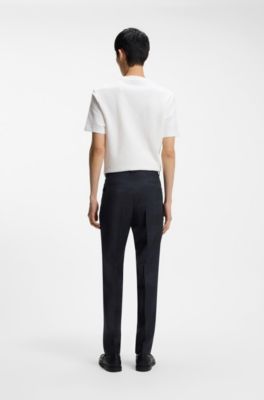 Extra-slim-fit trousers in virgin wool, Dark Blue