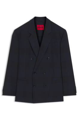 Hugo Modern-fit blazer in checked virgin wool herr – bild 4