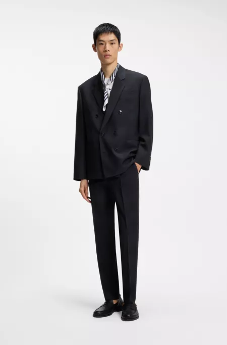 Modern-fit blazer in checked virgin wool