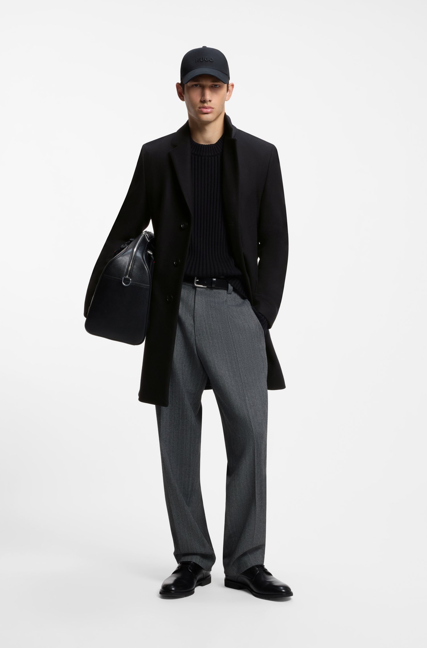 Hugo Slim-fit coat with three-button closure jackor herr