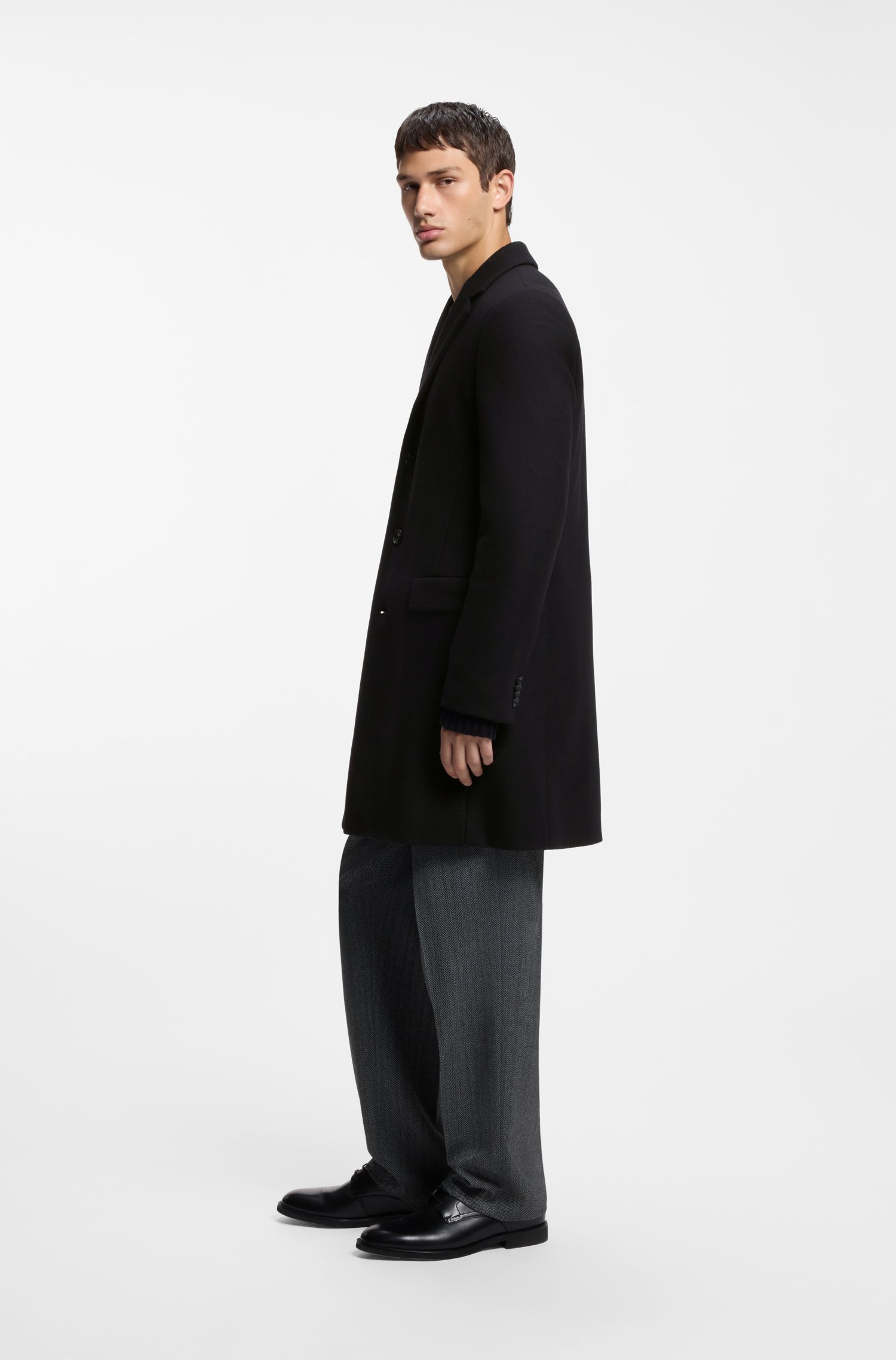 Hugo Slim-fit coat with three-button closure jackor herr – bild 2