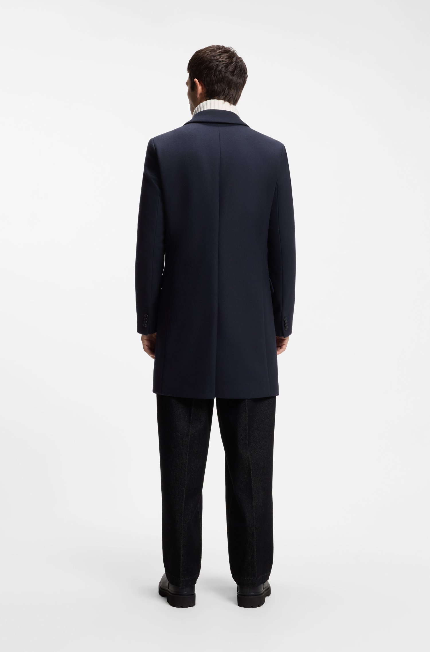 Hugo Slim-fit coat with three-button closure jackor herr – bild 3