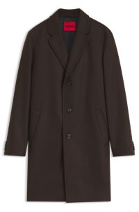 Regular-fit coat in a virgin-wool blend, Brown