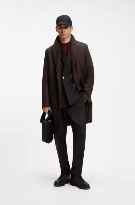 Regular-fit coat in a virgin-wool blend