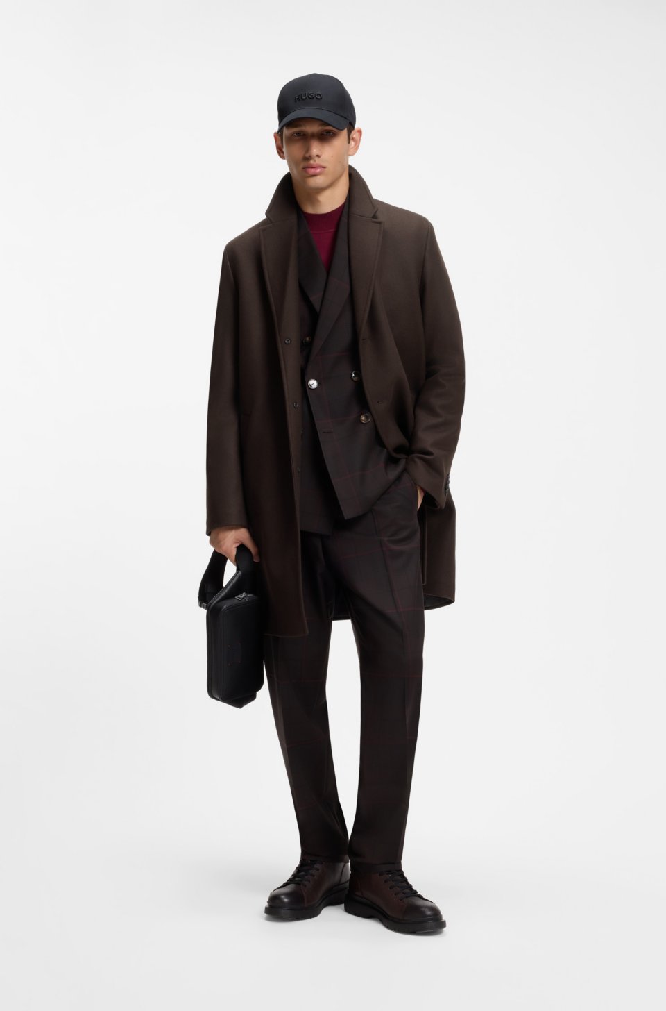 Regular-fit coat in a virgin-wool blend