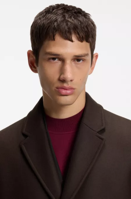 Regular-fit coat in a virgin-wool blend
