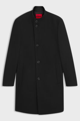 Casual coat in a virgin wool blend, Black