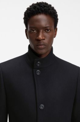 Casual coat in a virgin wool blend, Black