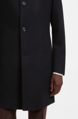Casual coat in a virgin wool blend, Black