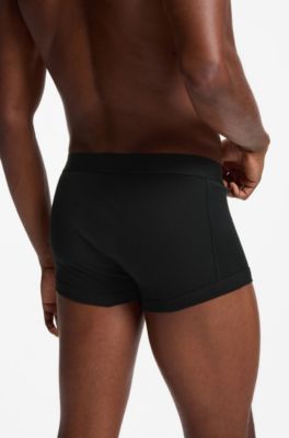 Gift-boxed two-pack of trunks in ribbed cotton, Black / Red