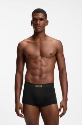 Boxer corti in cotone a coste in confezione da due in cofanetto regalo, Nero / Rosso