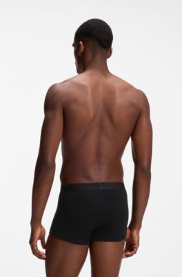 Set van twee korte boxers van geribde katoen in een geschenkdoos, Zwart / rood